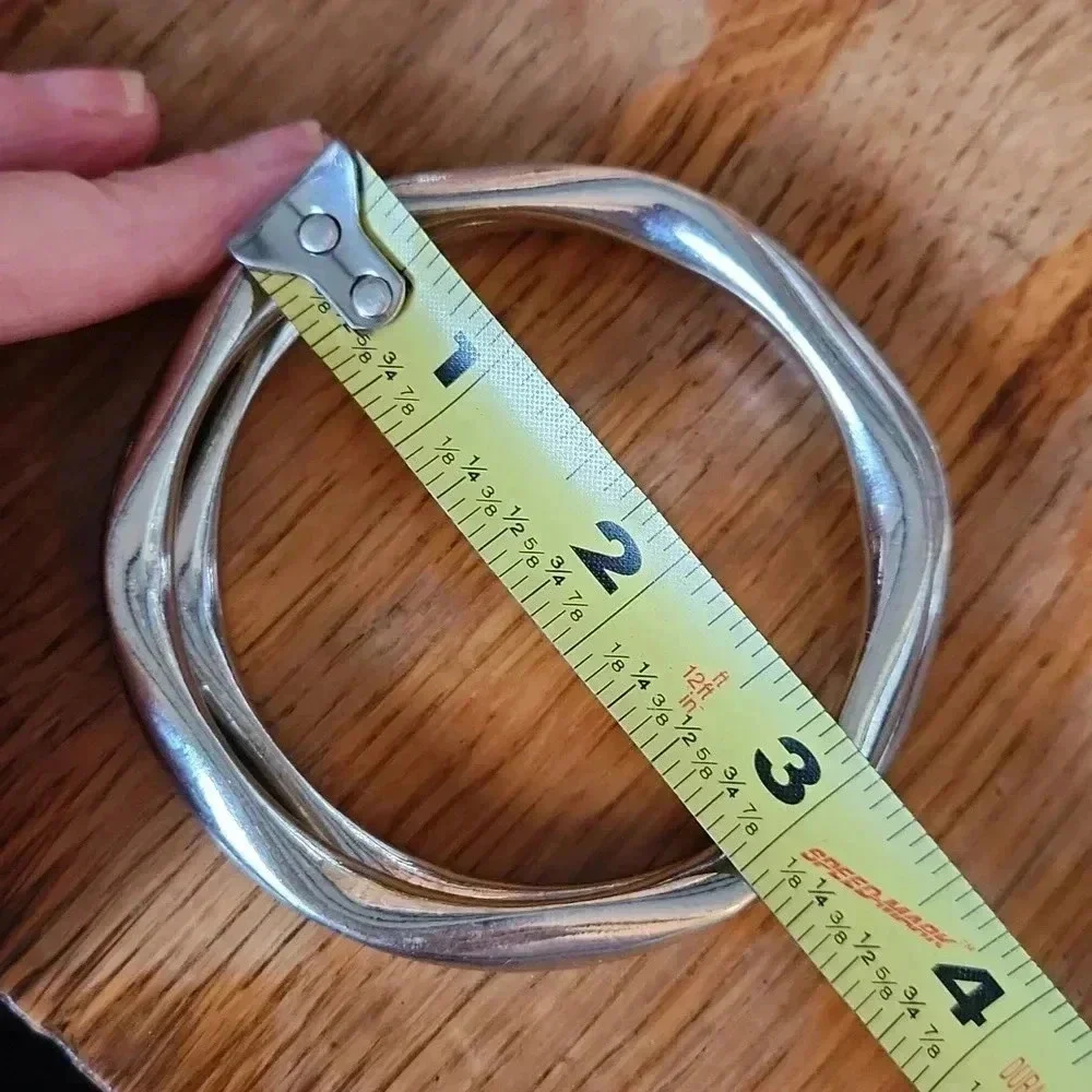 Vtg Heavy Wave Wavy Stainless Steel‎ Bracelet Set - Picture 6 of 6